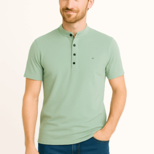 Solid men MANDARIN collar T-Shirt